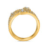 LARGE 1.07CT DIAMOND 14KT YELLOW GOLD MULTI SHAPE SOLITAIRE CRISS CROSS FUN RING