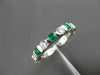 ESTATE 1.71CT DIAMOND & AAA COLOMBIAN EMERALD 14K WHITE GOLD ETERNITY RING 22293