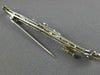 ANTIQUE LONG .95CT ROUND DIAMOND 14KT WHITE GOLD 3D FILIGREE BROOCH PIN #19044