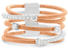 ESTATE WIDE .28CT DIAMOND 14KT WHITE & ROSE GOLD MULTI ROW OVERLAPPING COIL RING