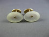 ANTIQUE AAA MOTHER OF PEARL 14K YELLOW GOLD CLASSIC HANDCRAFTED CUFF LINK #26424