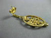ESTATE .11CT DIAMOND 14K 2 TONE GOLD FILIGREE FLOWER LOVE KNOT HANGING EARRINGS