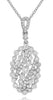 1.01CT DIAMOND 18KT WHITE GOLD CLASSIC CLUSTER OVAL JOURNEY FUN FLOATING PENDANT