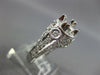 ESTATE LARGE .57CT DIAMOND 18KT WHITE GOLD FILIGREE SEMI MOUNT ENGAGEMENT RING