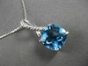 ESTATE LARGE 4.52CT DIAMOND & AAA BLUE TOPAZ 14K WHITE GOLD LUCIDA PENDANT CHAIN