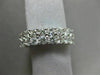 WIDE 1.40CT DIAMOND 18KT WHITE GOLD 3D DOUBLE ROW SEMI ETERNITY ANNIVERSARY RING