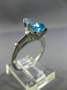 ESTATE 2.25CT DIAMOND & AAA BLUE TOPAZ 14K WHITE GOLD 3D 3 STONE ENGAGEMENT RING
