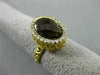 ESTATE 2.90CT DIAMOND & AAA SMOKY TOPAZ 14KT YELLOW GOLD 3D FILIGREE OVAL RING