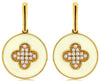 .16CT DIAMOND 14K YELLOW GOLD 3D MULTI LEAF FLOWER CIRCULAR FUN HANGING EARRINGS
