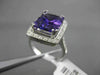 ESTATE LARGE 4.96CTW DIAMOND & AAA AMETHYST 14KT WHITE GOLD FILIGREE HALO RING
