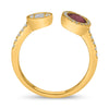 1.06CT DIAMOND & AAA RUBY 14KT YELLOW GOLD OVAL ROUND & BAGUETTE SOLITAIRE RING