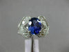 ESTATE LARGE 3.58CT DIAMOND & AAA OVAL TANZANITE 14KT WHITE GOLD ENGAGEMENT RING