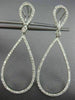 ESTATE LARGE 1.31CT DIAMOND 14KT WHITE GOLD PEAR ETOILE CLIP ON HANGING EARRINGS