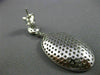 ESTATE LARGE 5.59CT DIAMOND 18KT WHITE GOLD 3D PAVE OVAL SHAPE HANGING EARRINGS