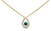 ESTATE .32CT DIAMOND & AAA EMERALD 14K ROSE GOLD 3D TEAR DROP SOLITAIRE NECKLACE