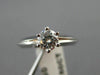 ESTATE WIDE .50CT ROUND DIAMOND 18K WHITE GOLD SOLITAIRE ENGAGEMENT RING #11347