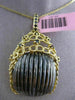 ESTATE LARGE .37CT BLACK DIAMOND 14KT BLACK & YELLOW GOLD WOVEN HANGING PENDANT