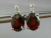 ESTATE 2.97CT DIAMOND & AAA EXTRA FACET GARNET 14K WHITE GOLD OVAL STUD EARRINGS