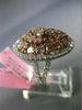 ESTATE EXTRA LARGE 4.23CT MULTI COLOR DIAMOND 18K WHITE & ROSE GOLD 3D OVAL RING