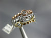 ESTATE WIDE .75CT DIAMOND 14KT TRI COLOR GOLD 3D BEZEL STACKABLE FUN RING SET