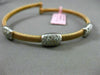 ESTATE 1.05CT DIAMOND 14KT WHITE & ROSE GOLD PAST PRESENT FUTURE BANGLE BRACELET
