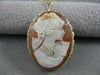 ANTIQUE HABILLE EURO DIAMOND 14K YELLOW GOLD SHELL CAMEO PIN PEDANT ITALY #20632