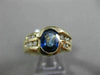 ESATE WIDE 1.89CT DIAMOND & SAPPHIRE 14K TWO TONE GOLD SEMI BEZL ENGAGEMENT RING