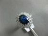 ESTATE LARGE 3.53CT DIAMOND & AAA SAPPHIRE 14KT WHITE GOLD OVAL ENGAGEMENT RING