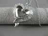 ESTATE 1.65CTW DIAMOND 14K WHITE GOLD OPEN 3D HEART PENDANT + CHAIN FG VVS #9889