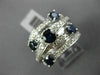 ESTATE WIDE 2.15CT DIAMOND SAPPHIRE 14KT WHITE GOLD CRISS CROSS ANNIVERSARY RING