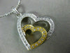 ESTATE .33CT DIAMOND 18K 2TONE GOLD CLASSIC DOUBLE HEART FLOATING PENDANT #14408