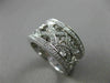 ESTATE WIDE .92CT DIAMOND 14K WHITE GOLD 3D OPEN SEMI CIRCLE ANNIVERSARY RING FG