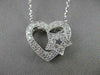 ANTIQUE DIAMOND FILIGREE HEART STAR 18K WHITE GOLD PENDANT + CHAIN
