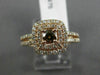 EFFY WIDE 1.0CT WHITE & CHOCOLATE FANCY DIAMOND 14KT ROSE GOLD HALO PROMISE RING