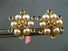 ESTATE LARGE .62CT CHOCOLATE FANCY DIAMOND & PEARL 18KT TWO TONE GOLD EARRINGS
