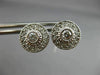 ESTATE LARGE .60CT DIAMOND 14K WHITE GOLD ROUND SOLITAIRE HALO FILIGREE EARRINGS