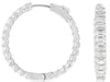 6.90CT DIAMOND 14KT WHITE GOLD BAGUETTE LUCIDA INSIDE OUT HOOP HANGING EARRINGS