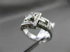 ANTIQUE WIDE .95CT DIAMOND 14KT WHITE GOLD SQUARE HALO ENGAGEMENT RING #15892