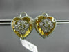 ESTATE EXTRA LARGE 15.37CT DIAMOND & AAA YELLOW TOPAZ 14K WHITE GOLD 3D EARRINGS