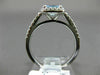 ESTATE .99CT DIAMOND & AAA AQUAMARINE 14KT WHITE GOLD SQUARE HALO ENGAGEMET RING