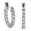 1.74CT DIAMOND 18KT WHITE GOLD 3D ROUND SHARE PRONG LUCIDA HOOP HANGING EARRINGS