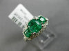 ESTATE WIDE 3.07CT DIAMOND AAA EMERALD & RUBY 14K WHITE GOLD 3D ANNIVERSARY RING