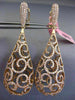 ESTATE EXTRA LARGE 5.34CT PINK DIAMOND 18K ROSE GOLD FILIGREE TEAR DROP EARRINGS
