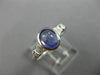 ESTATE .82CT DIAMOND & AAA CABOCHON TANZANITE 18KT WHITE GOLD 3D ENGAGEMENT RING