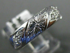 ANTIQUE WIDE .40CT DIAMOND 18KT WHITE GOLD 3D FILIGREE ETERNITY LOVE RING #9941