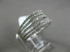 ESTATE WIDE 1.14CT DIAMOND 18KT WHITE GOLD 3D MULTI ROW SEMI ETERNITY LOVE RING