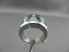 ESTATE WIDE 2.86CT WHITE & BLUE DIAMOND 14KT WHITE GOLD 3D CONCAVE COCKTAIL RING