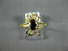 ESTATE .64CT DIAMOND & AAA SAPPHIRE 14KT YELLOW GOLD FLOWER FILIGREE RING #21357