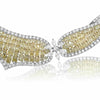 ESTATE EXTRA LARGE 32CT WHITE & FANCY YELLOW DIAMOND 18K 2 TONE GOLD 3D NECKLACE
