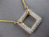 ESTATE LONG 2.01CT DIAMOND 14K YELLOW GOLD 3D OPEN SQUARE LOVE KNOT FUN NECKLACE
